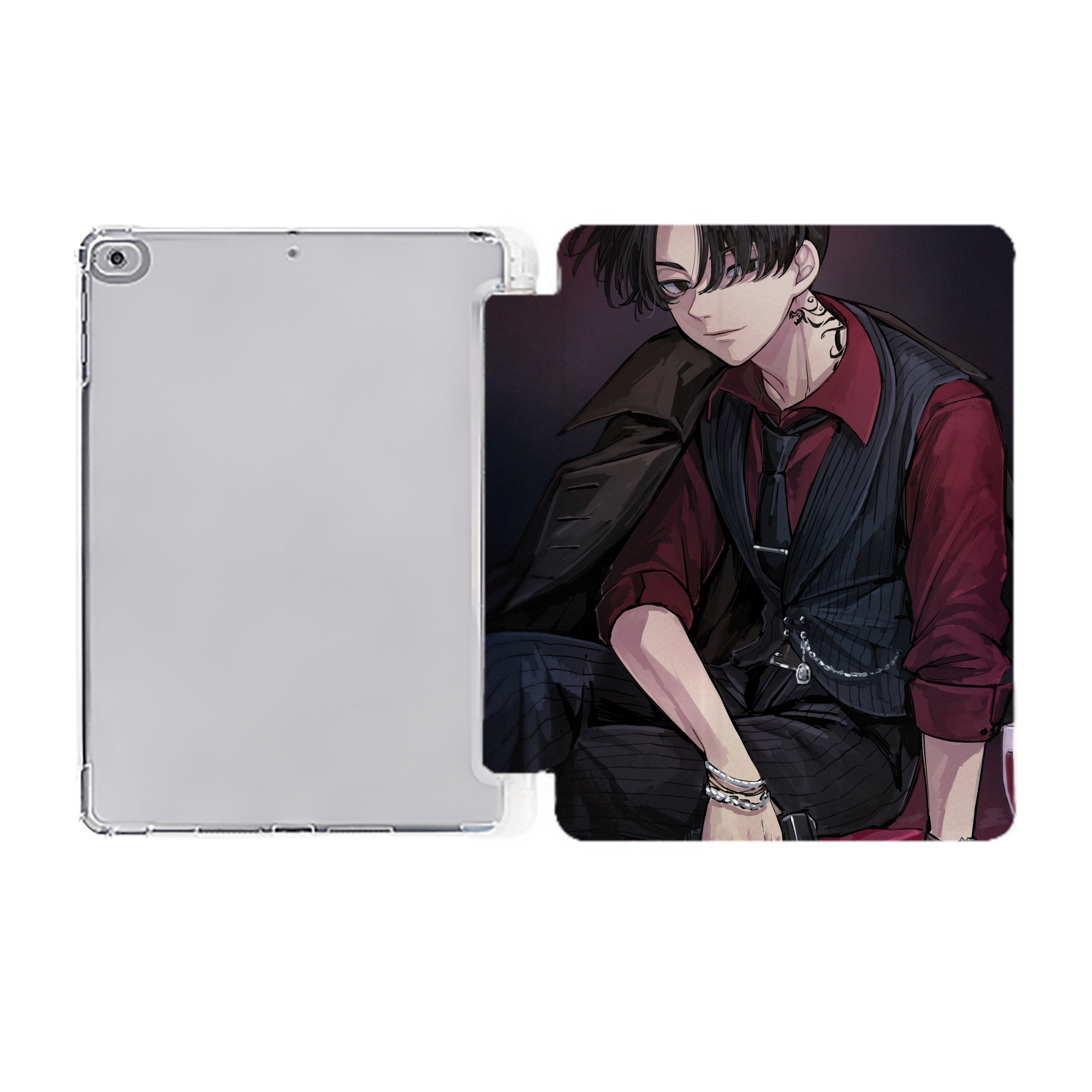 （画像用） 東京リベンジャーズ Tokyo Revengers IPad ケース ペン収納付き 三つ折りスタンド PUレザー×シリコン 対応機種9.5/10.5/10.9インチ